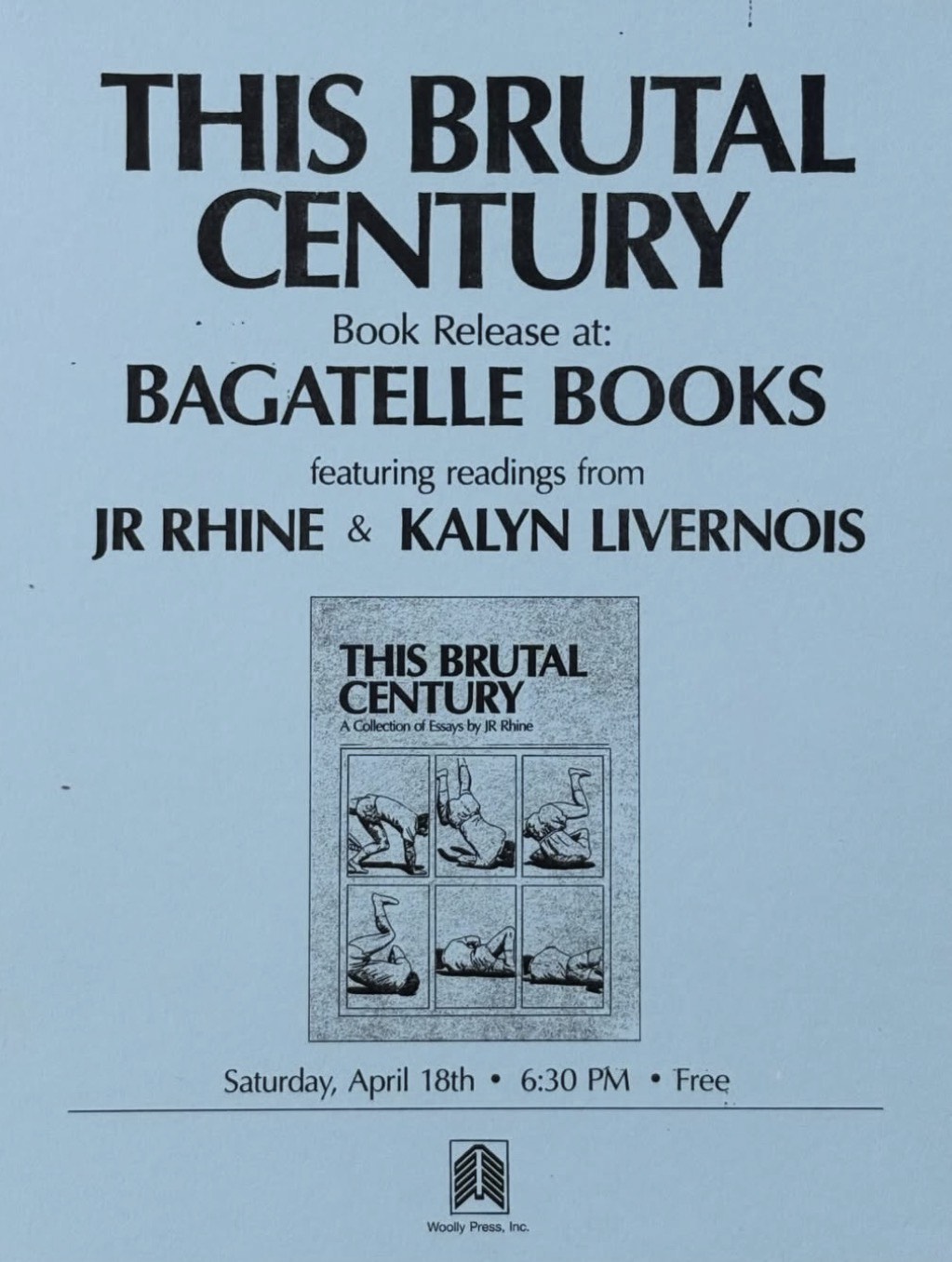 This Brutal Century book release with J.R. Rhine and Kalyn Livernois April 18th @ 6:30 pm
